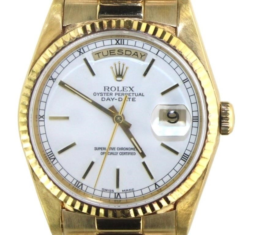 Rolex 18kt Gold Mens President Day-Date 36mm Watch