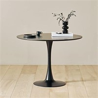 Roomnhome scratchproof Black Round Table with 0.7'