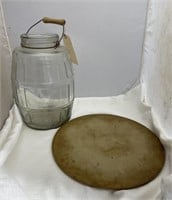 Glass Pickle Jar w/Handle-no lid 13"H & More
