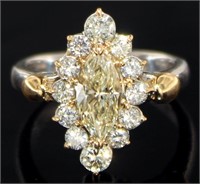 18k Gold/Platinum 2.59 ct Natural Diamond Ring
