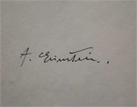 Albert Einstein signed slip