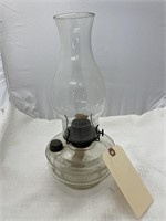Shorty Glass Oil Lamp w/Chimney 13"H