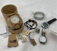 4 pcs Wooden Wristwatch in Box & More