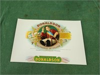 Arthur Donaldson cigar box label 10x6.5