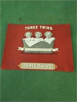 Three Twins inner cigar box label 9x6.5