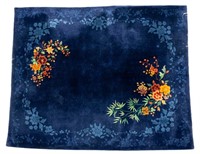 Chinese Rug, Blue Floral