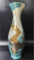 Vintage Hand Painted 18K Gold Japan Dragon Vase
