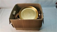 Box FULL Copper or brass pots and bowls