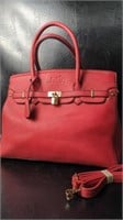 Large Knockoff Hermes Red Handbag