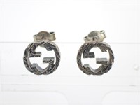 Gucci Sterling Silver GG Earrings