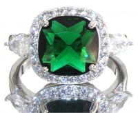 Cushion Cut 3.66 ct Emerald Deisgner Ring