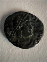 Bronze Roman coin circa 370 AD. 1 inch