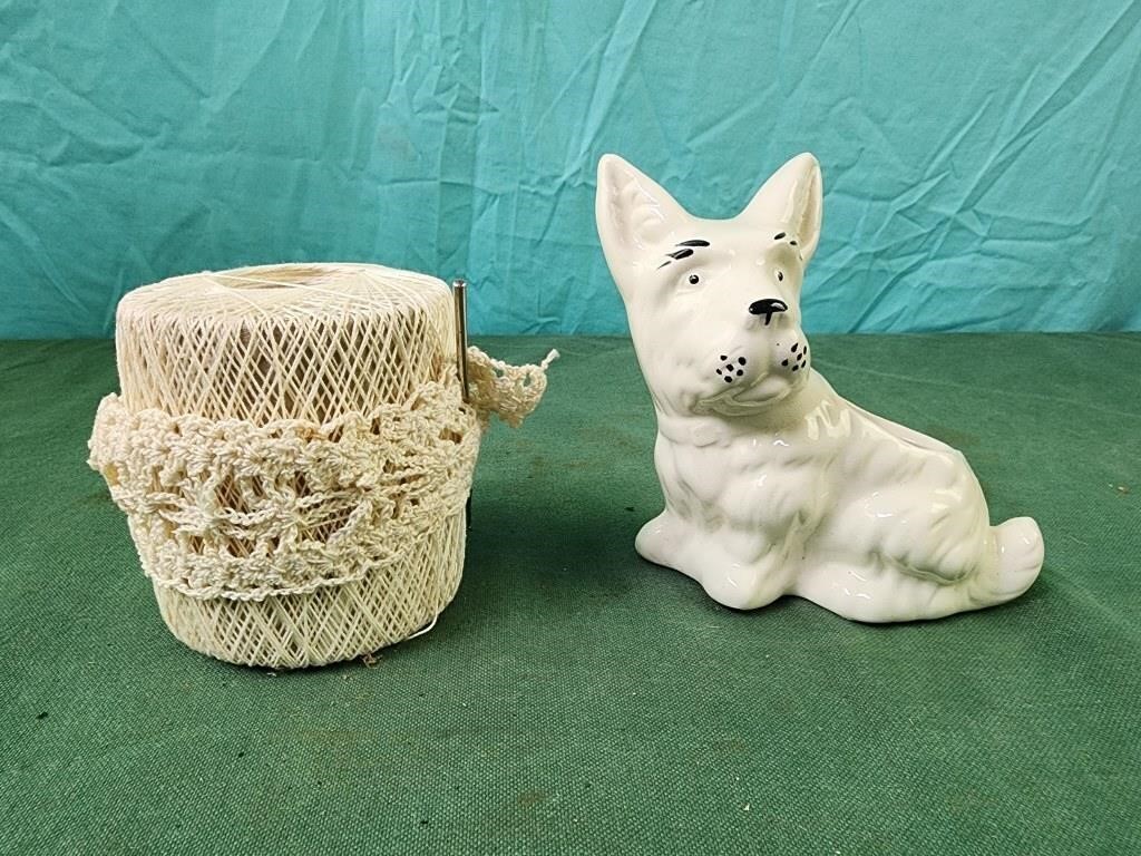 1950's Ceramic Scottie Dog Planter Vase