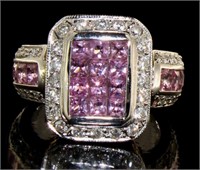 18kt Gold 3.84 ct Pink Sapphire & Diamond Ring