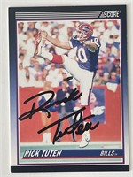 Buffalo Bills Rick Tuten 1990 Score signed trading