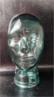 Vintage Green Glass Mannequin Head Art Figurine