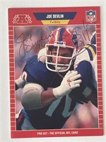 Buffalo Bills Joe Devlin 1989 Pro Set #443 signed