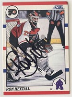 Philadelphia Flyers Ron Hextall 1990 Score #25 sig