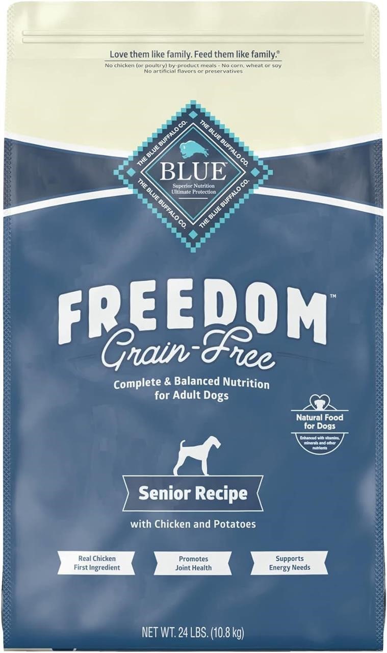 QTY 2 Blue Buffalo Senior Dry Dog Food 24-lbs