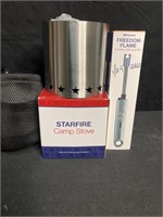 NIB CAMP STOVE BY STARFIRE WITH FLEXIBLE ARC