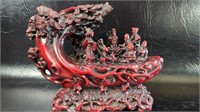 Chinese Deep Red Resin Statue of the Eight