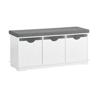 Haotian FSR30-W,White Storage Bench with Drawers