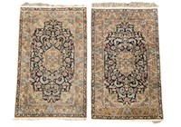 Silk Rugs Floral Decoration (Pair)