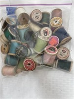 Bag of Old Thread on Spools