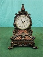 Ornate mantle clock 9" resin