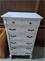 White 6 drawer wooden lingerie chest