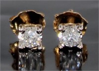 Natural 1/3 ct Round Diamond Stud Earrings