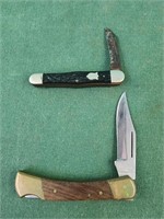 Two pocket knives, stainless steel