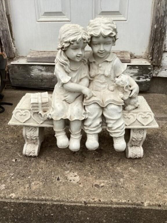 Rozen Boy and girl statue 22 x 20" tall