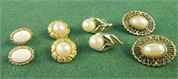 4 pair clip on earrings