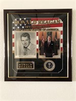 Ronald Reagan signed photo collage