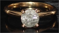 14kt Gold 1.34 ct Round Diamond Solitaire Ring