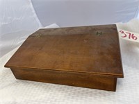 Wood Desk Box w/Lid 14"L x 9"W x 4"H