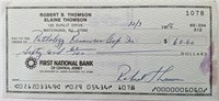 MLB star Bobby Thomson signed check