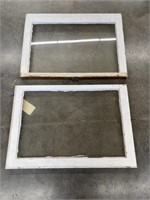 2-Wood/Glass Sliding Glass Doors 19"L x 28"H