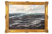Ornately Framed Oil Painting, Seascape