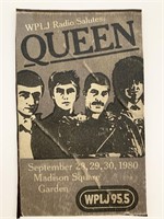 Queen 1980 Madison Square Garden Concert Ticket