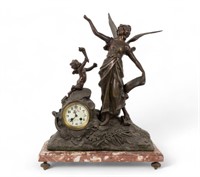 Antique Bronze French Mantel Clock
