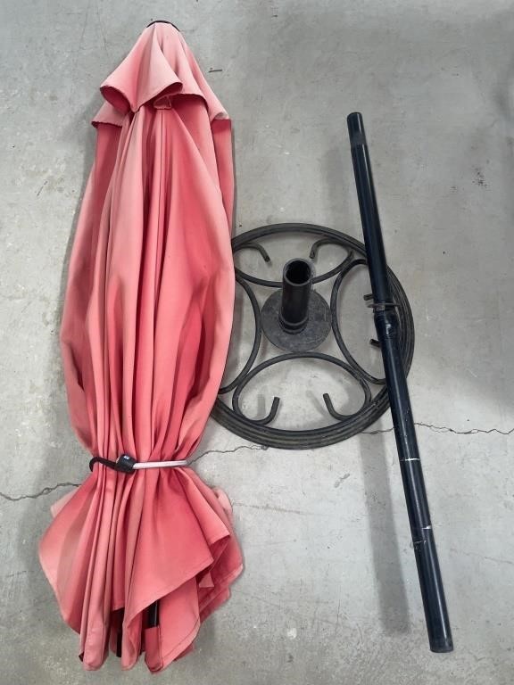 Patio umbrella with pole and stand