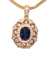 Jewelry 3.62 Ct Sterling Silver Sapphire Necklace