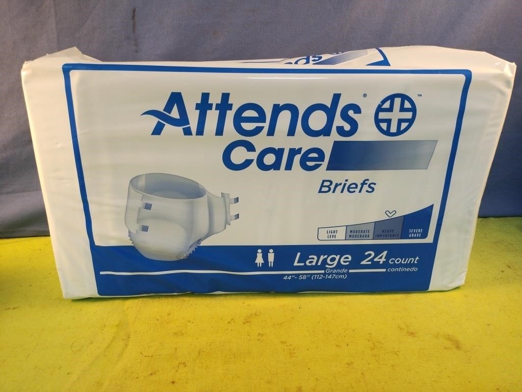 Attends Care Briefs size Large. 72 count