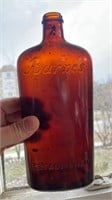 Antique Barnes Amber glass bottle