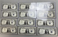 12-Silver $1 Certificates