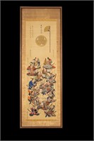 Japanese Silk Painting of Samurai in Frame
