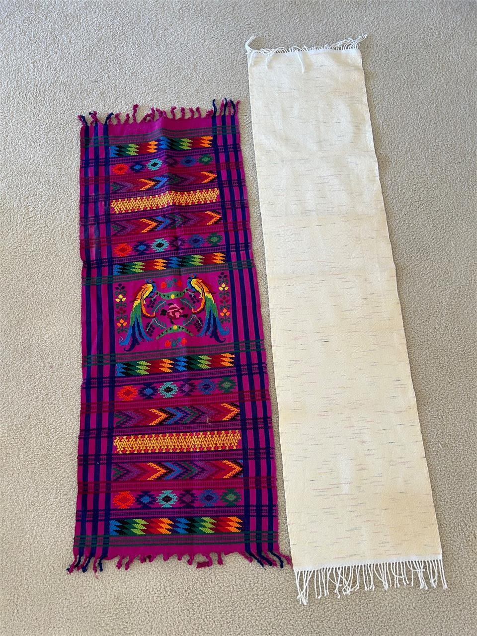 Magenta Embroidered Tapestry + Runner Rug