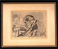 Joseph Margulies "Chess" Signed Etching